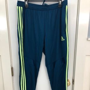 Men’s XL ADIDAS joggers, teal & lime green